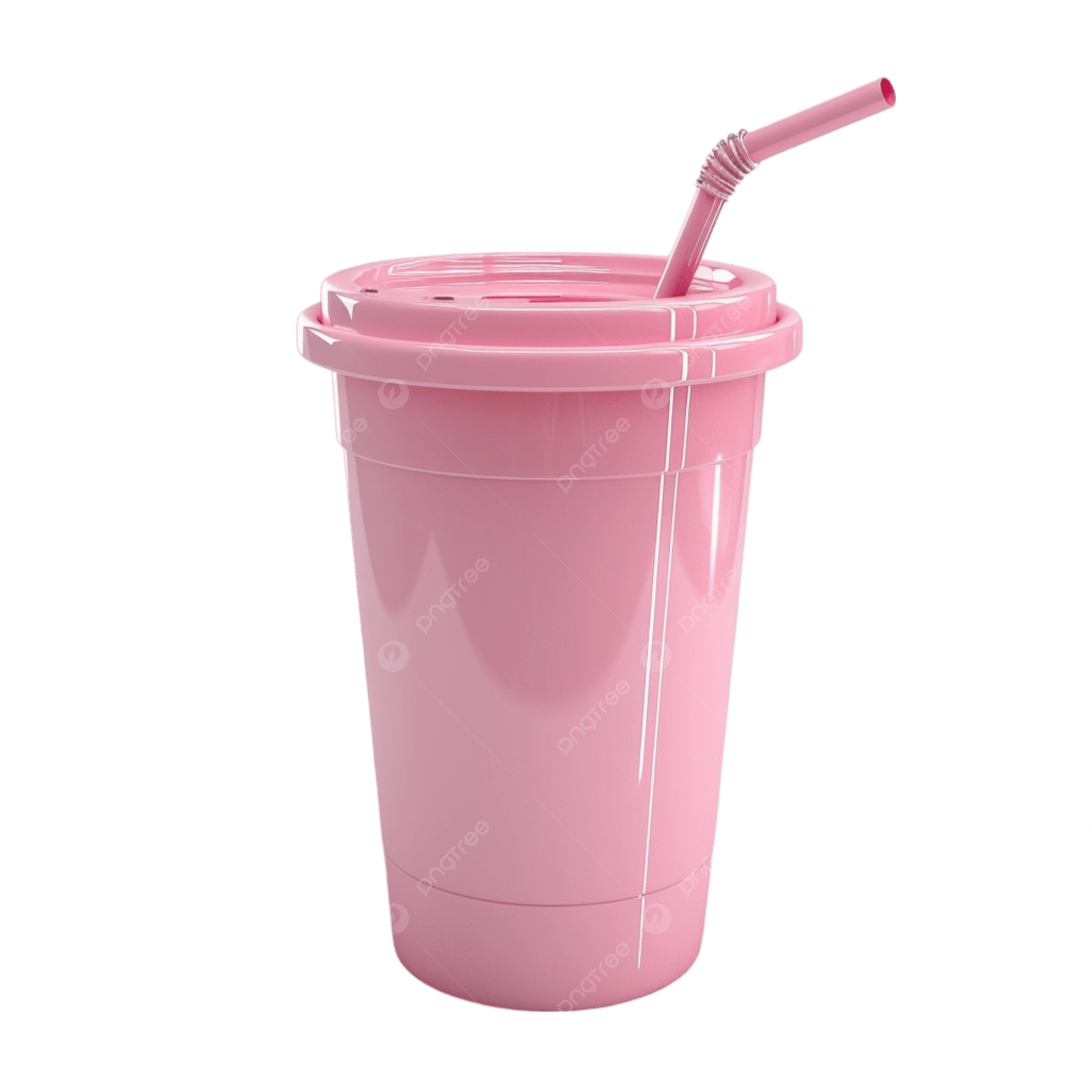 Gelas Plastik Merah Muda Portable
